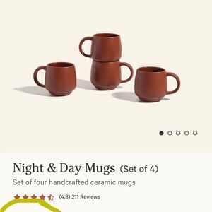 Brown Ceramic Mugs (Set of 4)